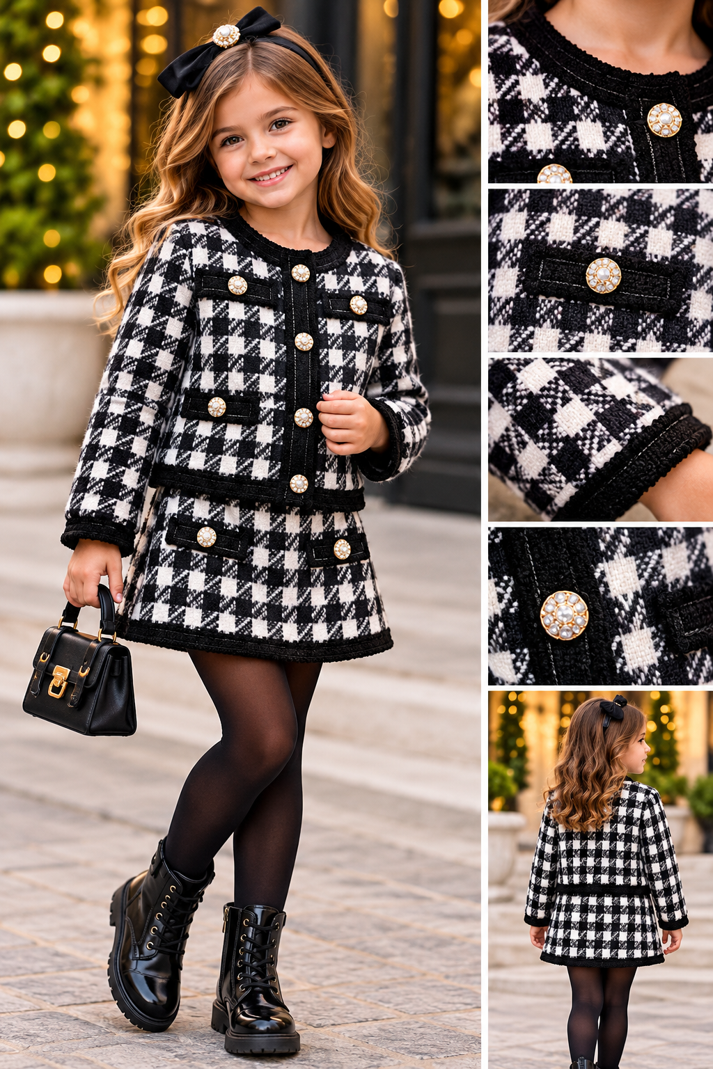 Completo Elegante  Giacchina e Gonna – Bottoni Gioiello