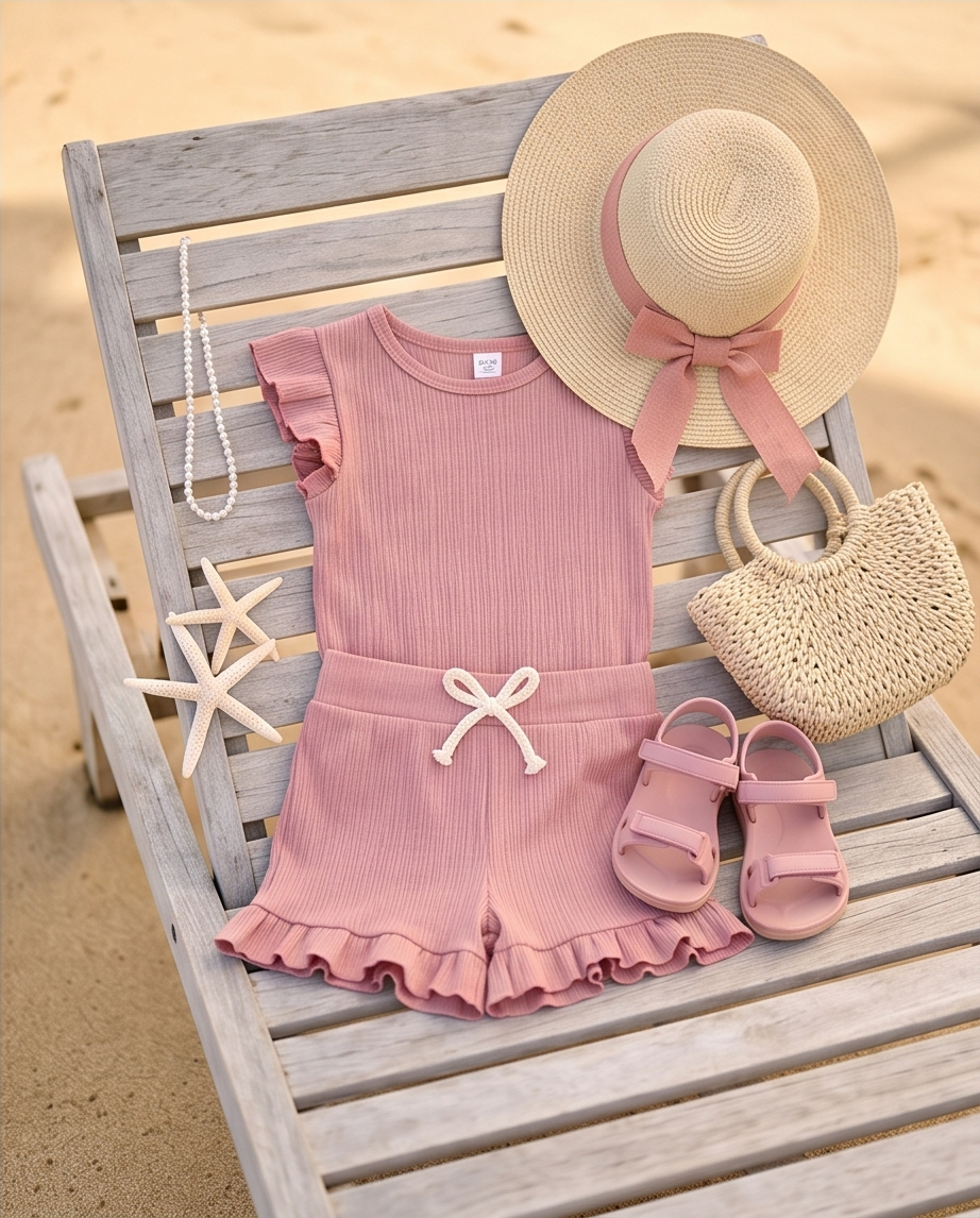 Completo short+t-shirt rosa antico