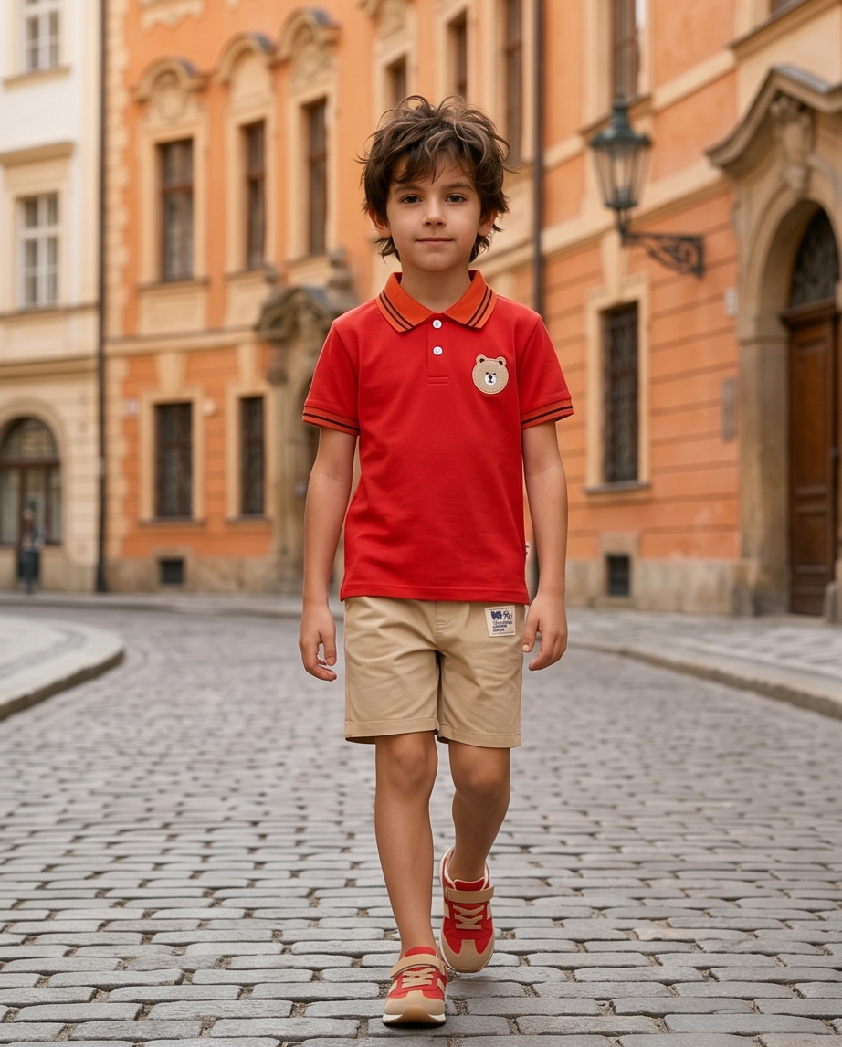 Completo orsetto in rosso