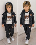 felpa+pantalone+ gilet con cappuccio
