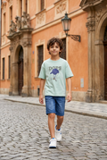 Completo jeans+ t-shirt verde