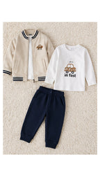 Set di 3 pezzi pantalone+maglia manica lunga+giacca