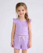 Completo short+t-shirt lilla