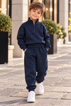 Tuta blu  felpata 100% cotone