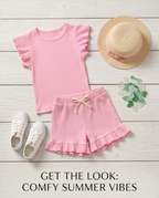 Completo t-shirt+short rosa