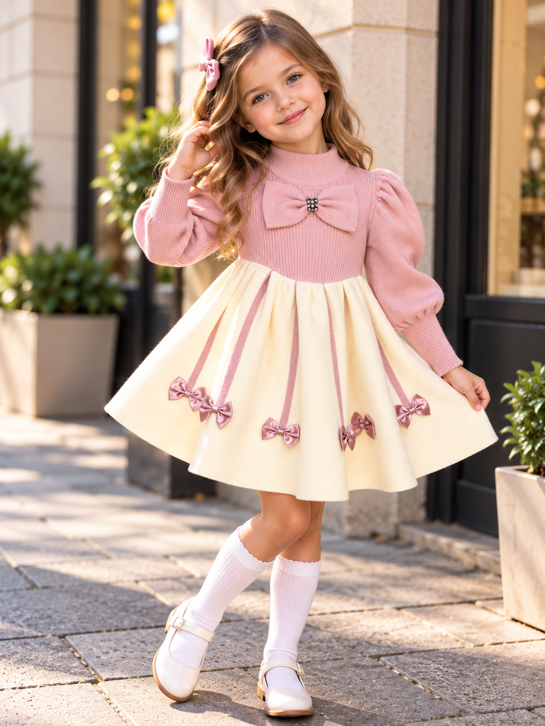 Abito rosa 100 % LANA