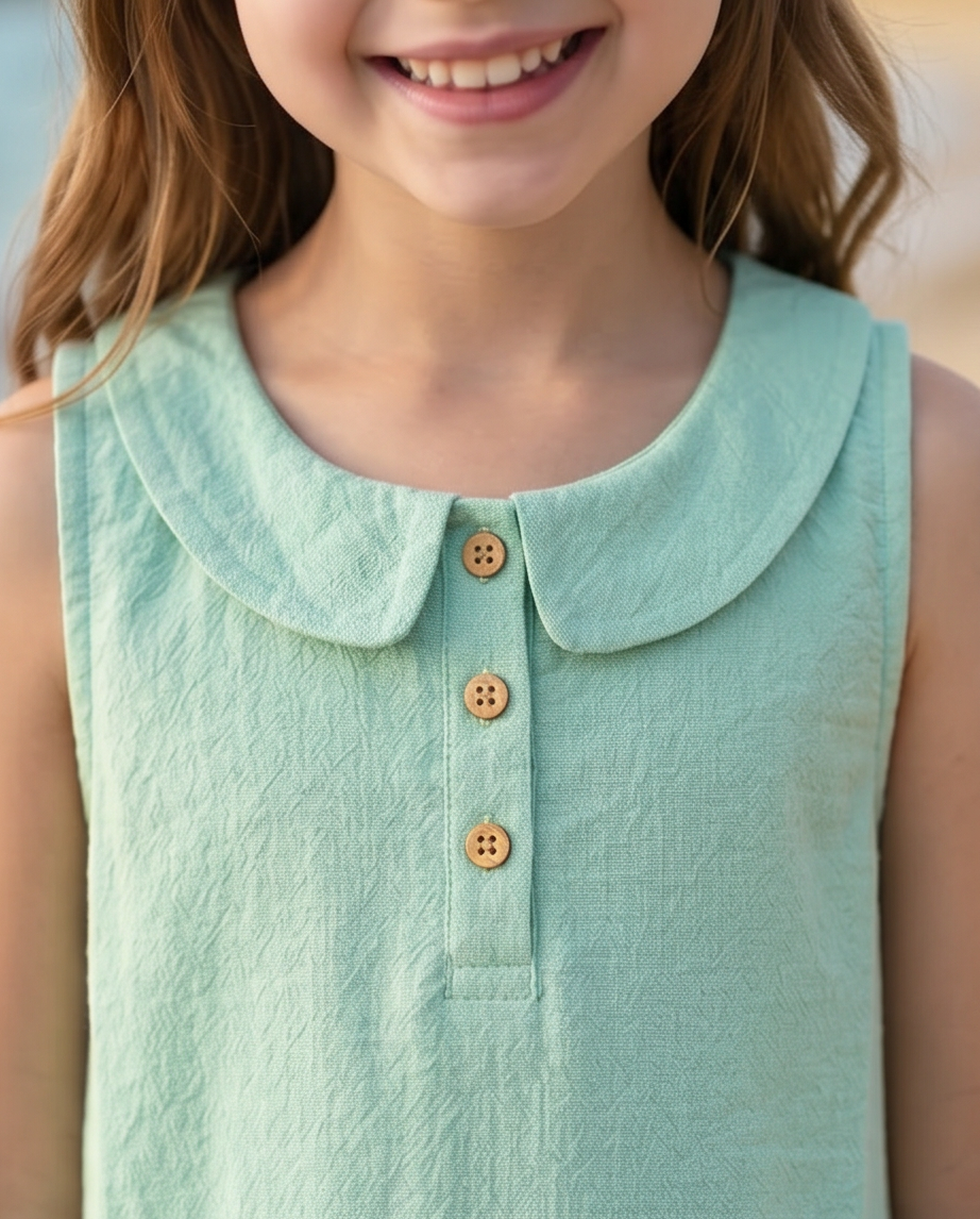 Abito verde in cotone leggero