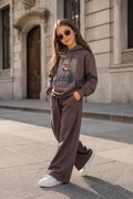 Completo Teddy Chic rosa marrone
