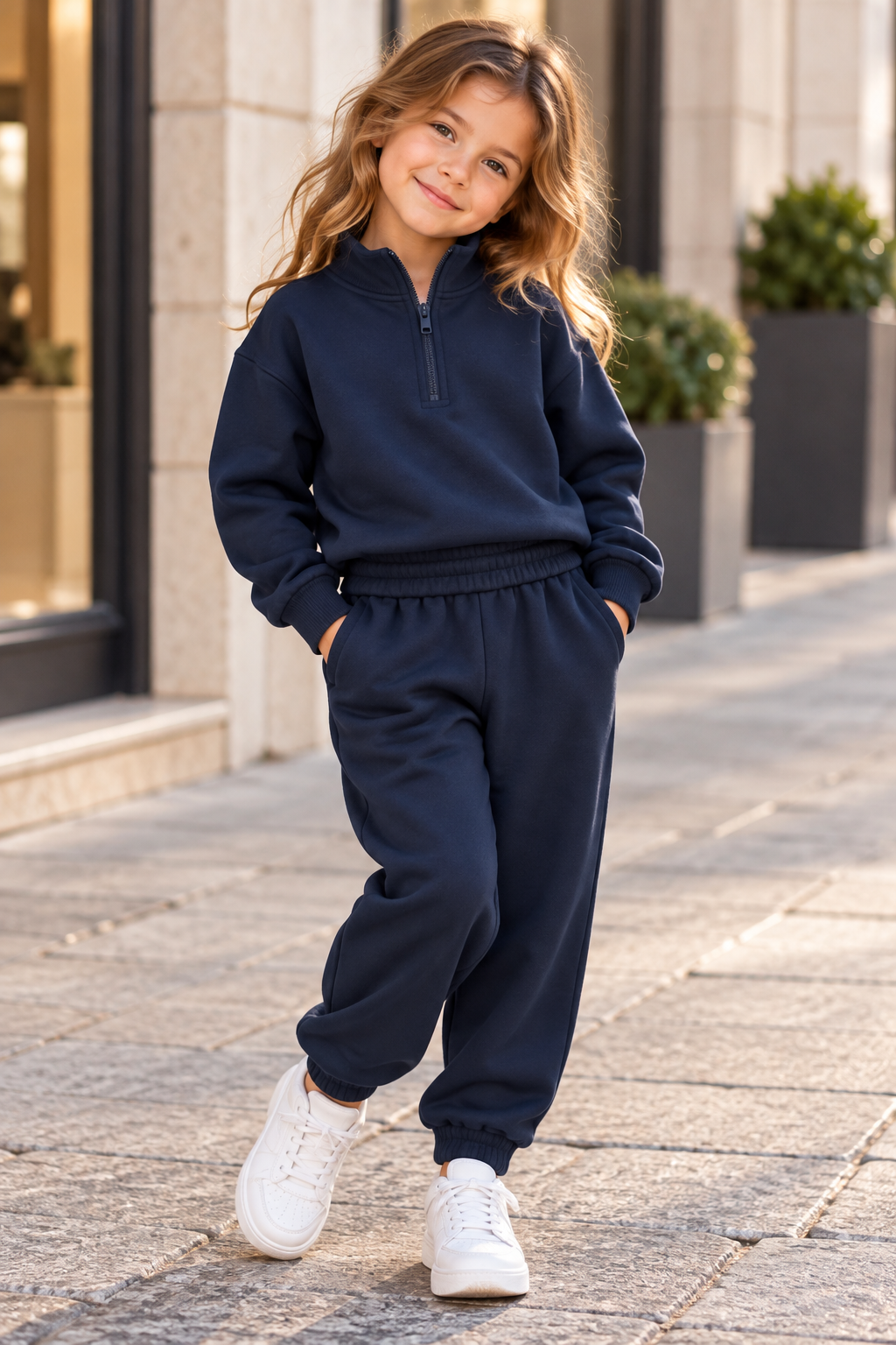Tuta blu  felpata 100% cotone