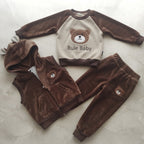 felpa+pantalone+ gilet con cappuccio