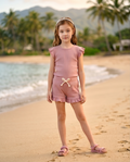 Completo short+t-shirt rosa antico