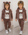 felpa+pantalone+ gilet con cappuccio