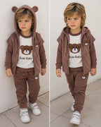 felpa+pantalone+ gilet con cappuccio