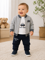 Set di 3 pezzi pantalone+maglia manica lunga+giacca
