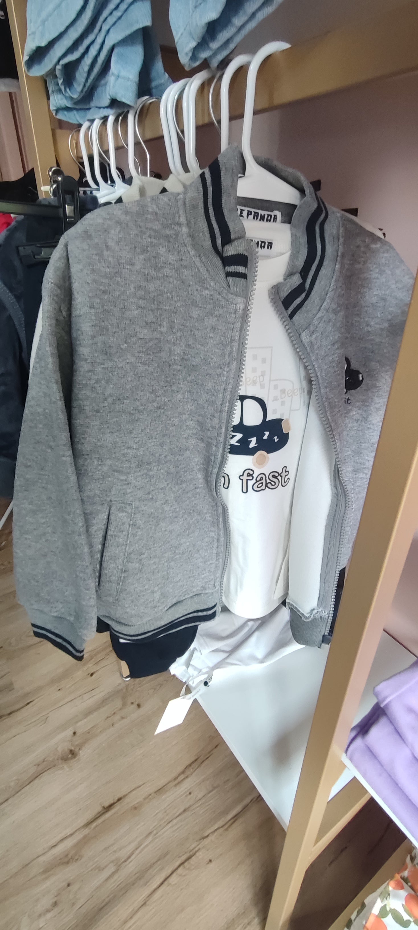 Set di 3 pezzi pantalone+maglia manica lunga+giacca